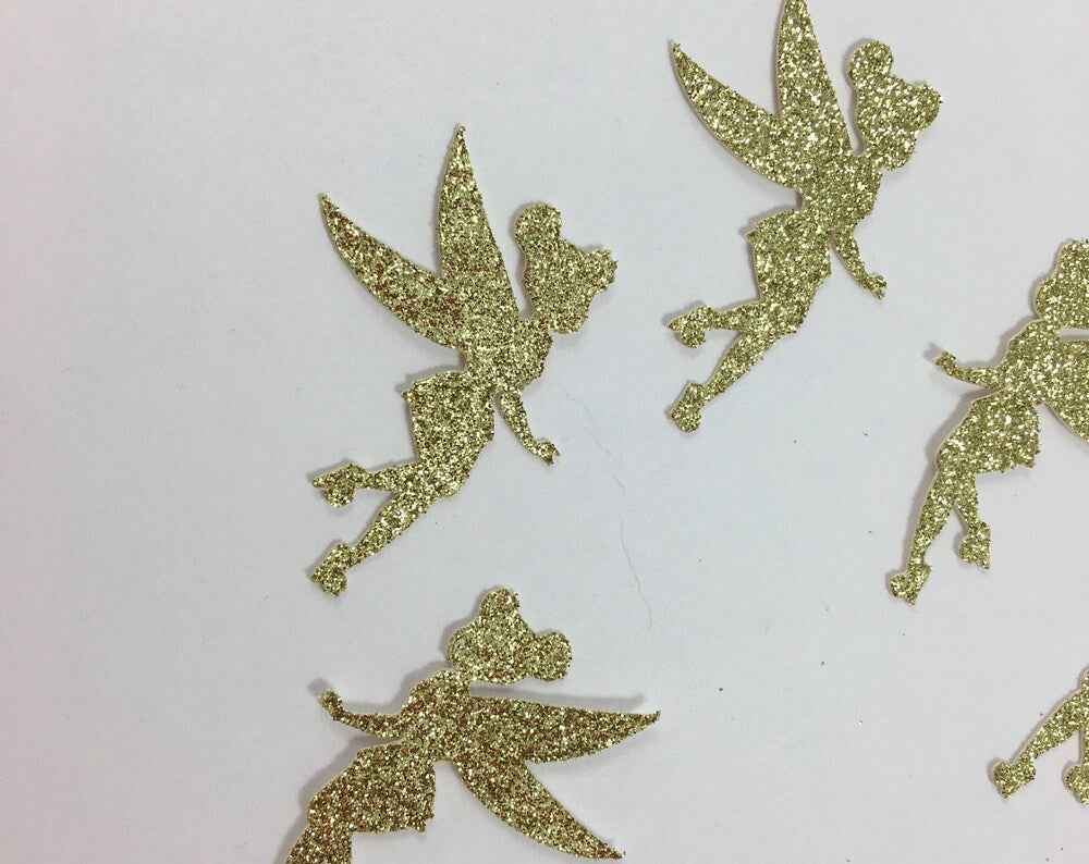 Tinkerbell Gold Fairy Confetti, Table Confetti, Birthday Confetti, Tinkerbell Party Decor - CraftyShiro