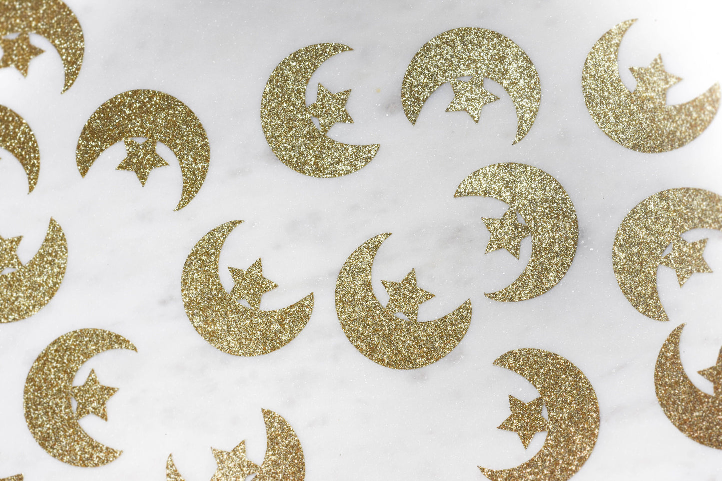 Ramadan confetti, Set of 42 moon and star confetti, Eid confetti, Ramadan and Eid table decoration