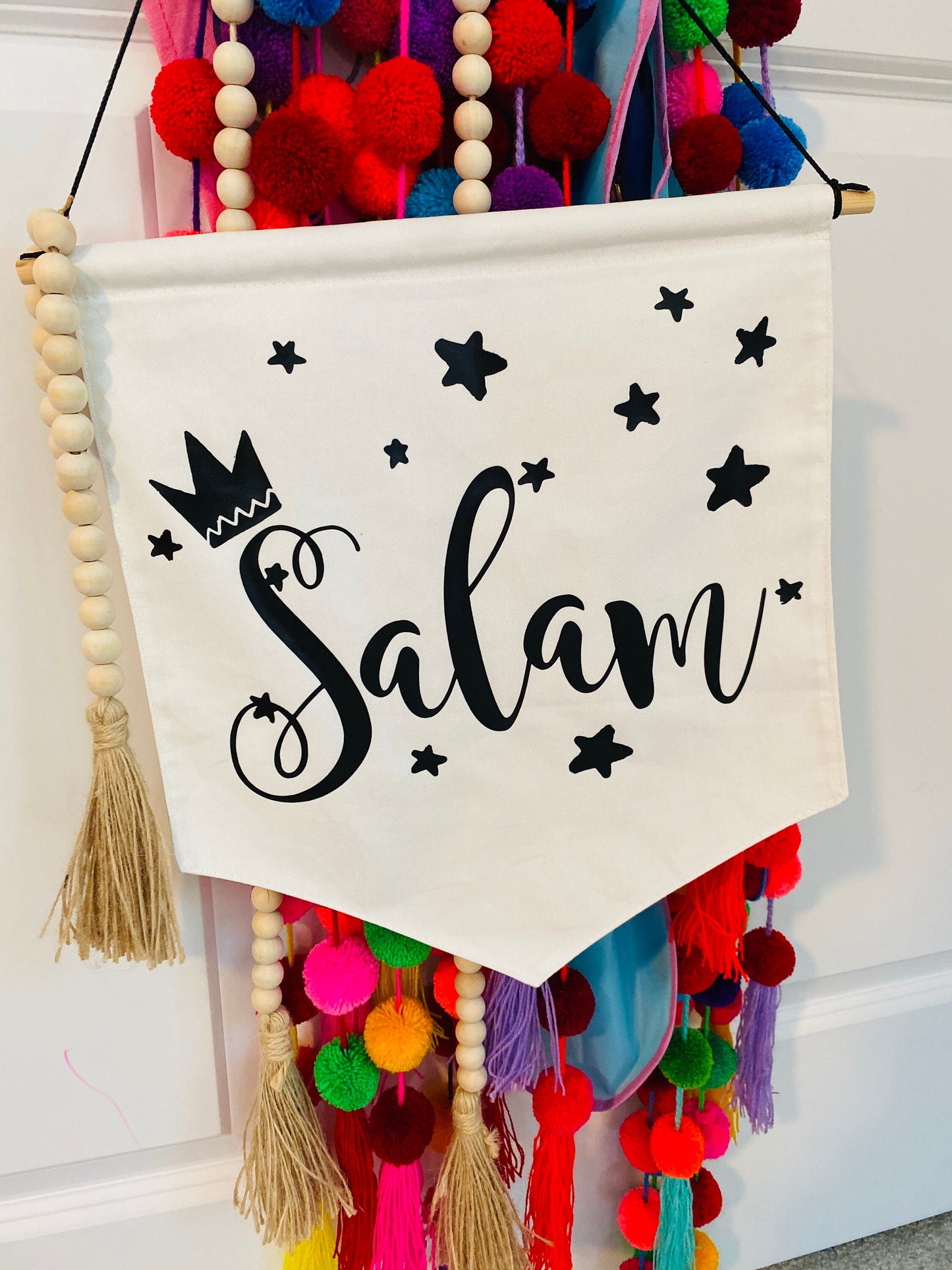 Arabic cotton canvas banner Hanging Pennant Flag Banner Children’s bedroom Decor