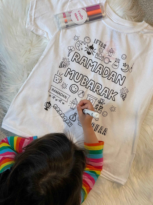 Ramadan shirt activity for kids - color your own Tshirt for ramadan islamic gift muslim shirt islamic shirt