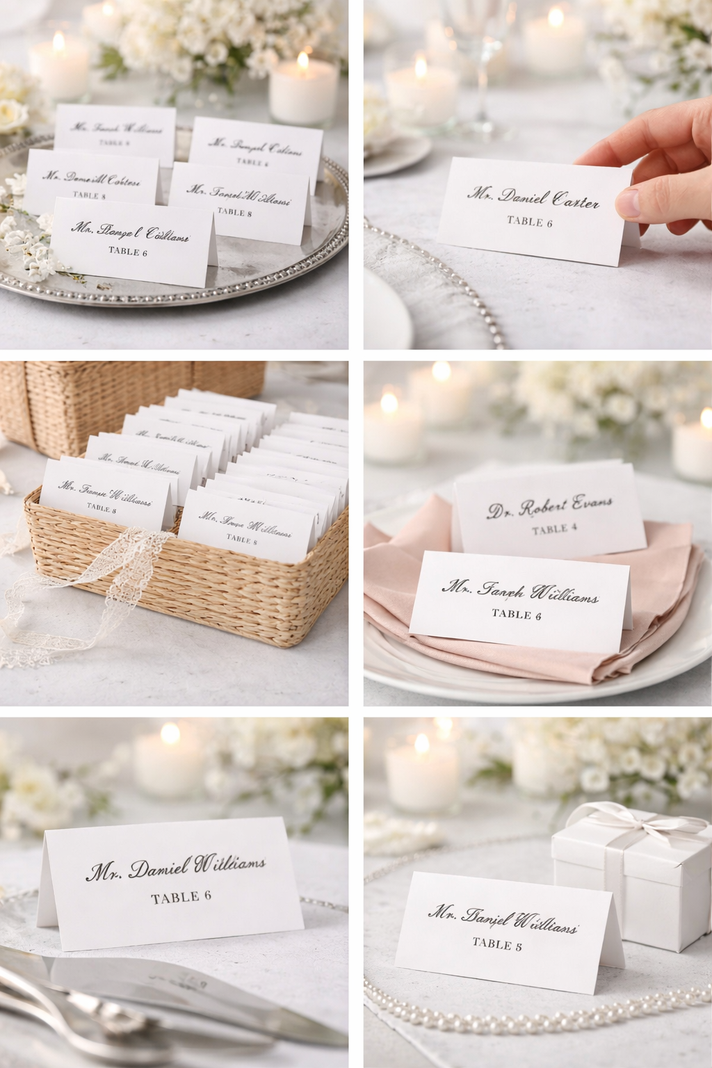 Personalized Wedding Place Cards – Folded Tent Escort Cards | Custom Guest Name Cards