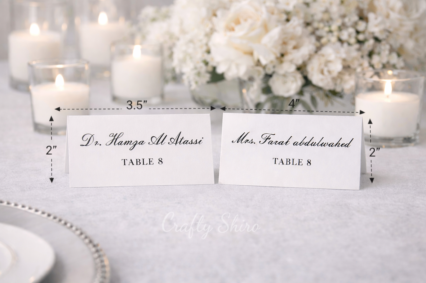 Personalized Wedding Place Cards – Folded Tent Escort Cards | Custom Guest Name Cards