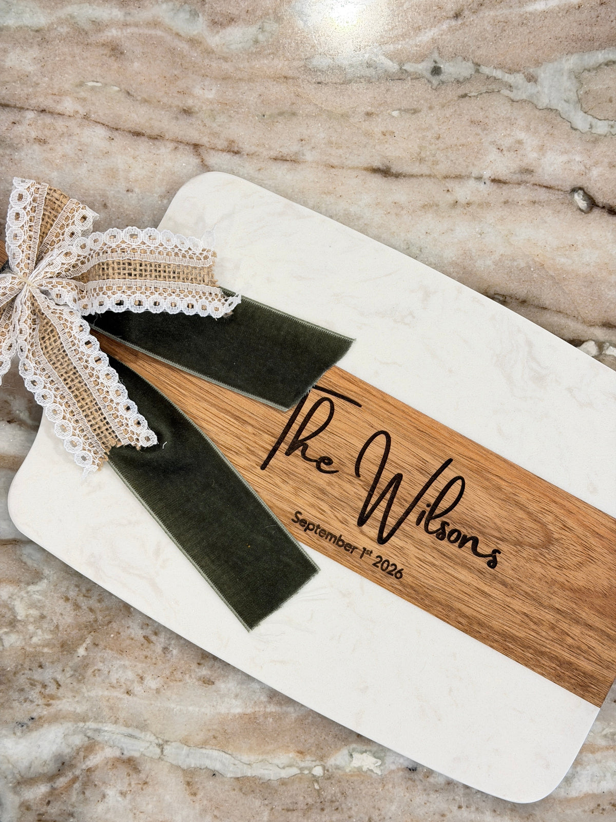 Personalized Wedding Keepsake Board | Custom Family Name & Date