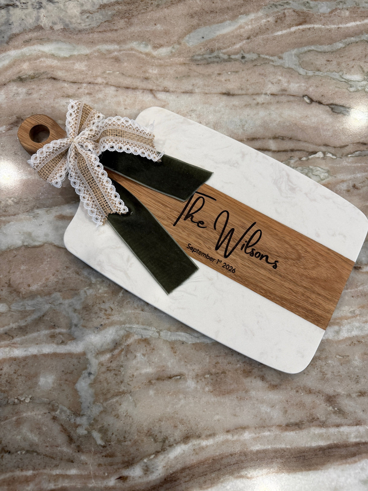 Personalized Wedding Keepsake Board | Custom Family Name & Date