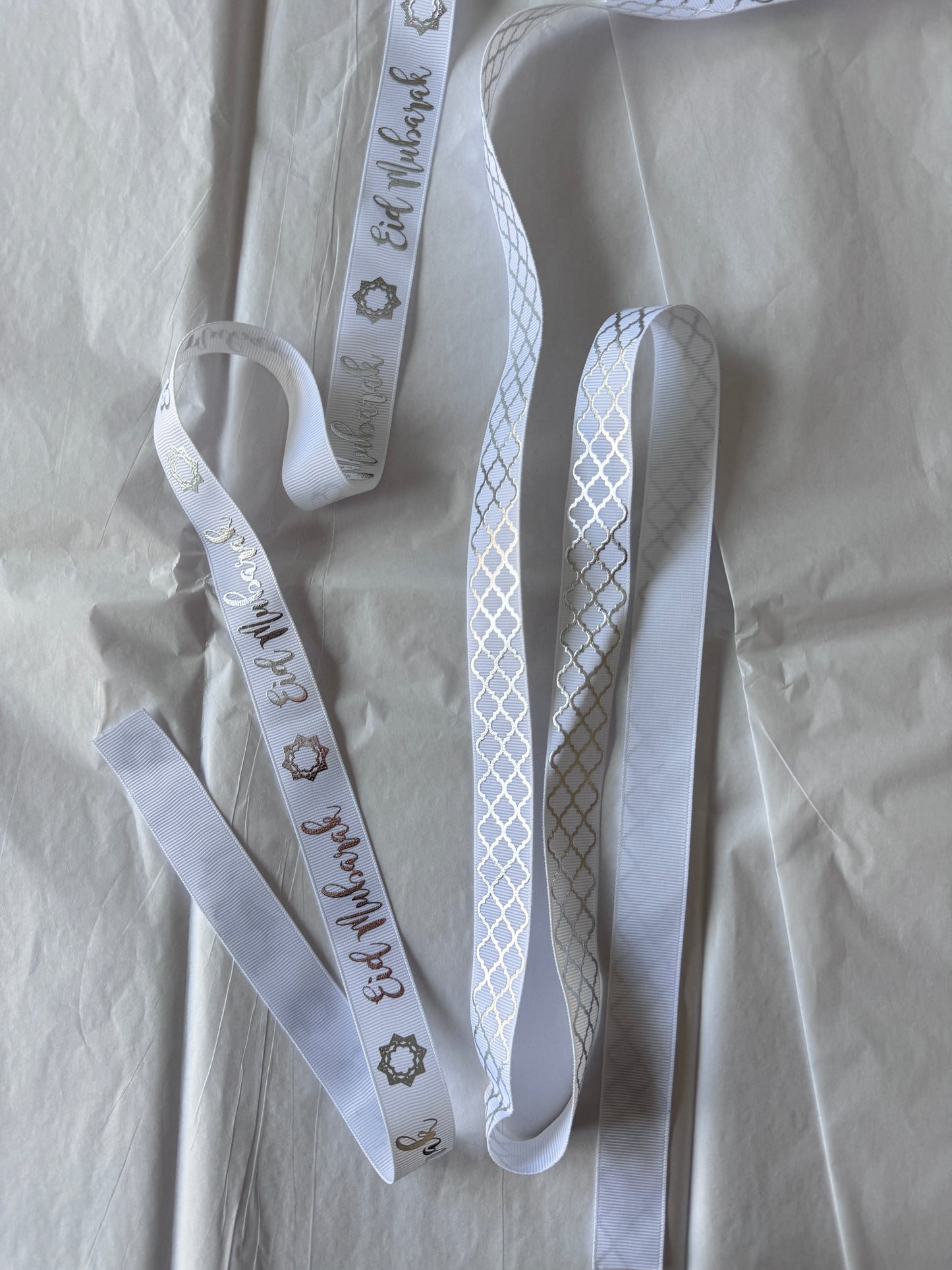 Eid Mubarak ribbon, Eid Mubarak ribbon, eid Mubarak gift ribbon, eid gifts, eid gift wrap ribbon - A SET