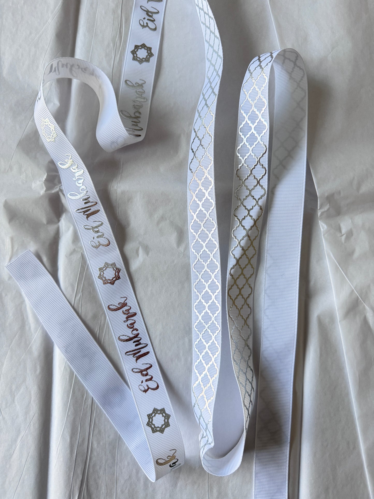 Eid Mubarak ribbon, Eid Mubarak ribbon, eid Mubarak gift ribbon, eid gifts, eid gift wrap ribbon - A SET