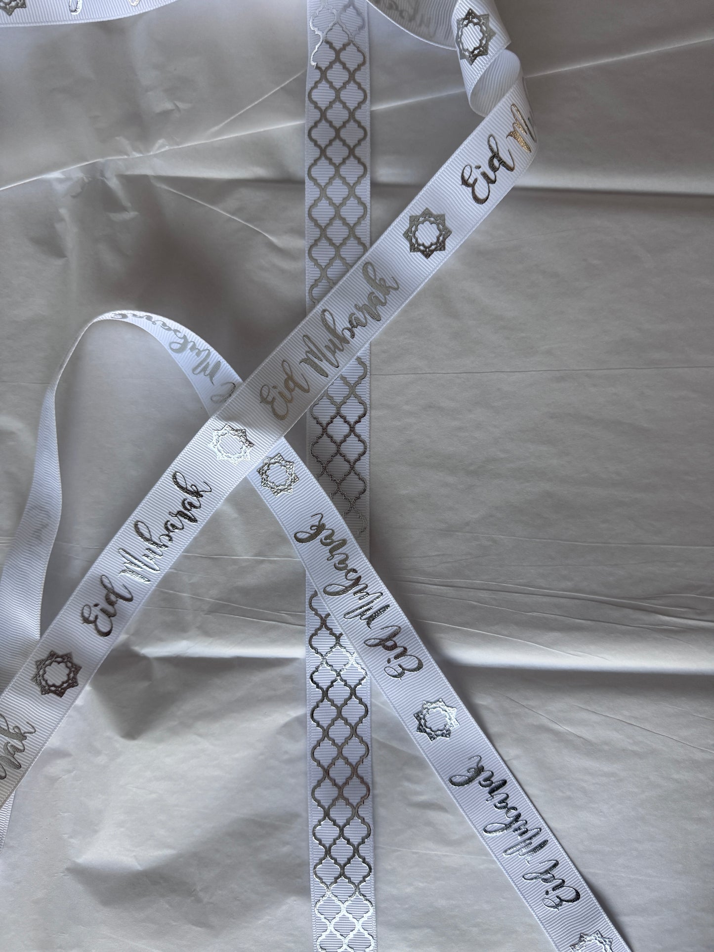 Eid Mubarak ribbon, Eid Mubarak ribbon, eid Mubarak gift ribbon, eid gifts, eid gift wrap ribbon - A SET