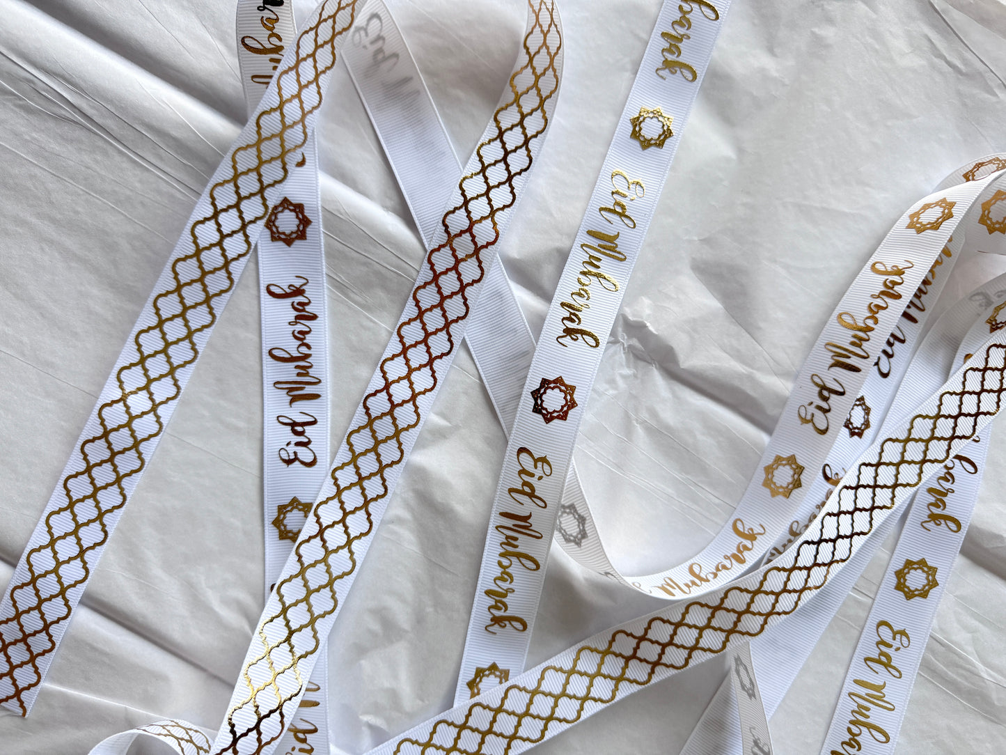 Eid Mubarak ribbon, Eid Mubarak ribbon, eid Mubarak gift ribbon, eid gifts, eid gift wrap ribbon - A SET