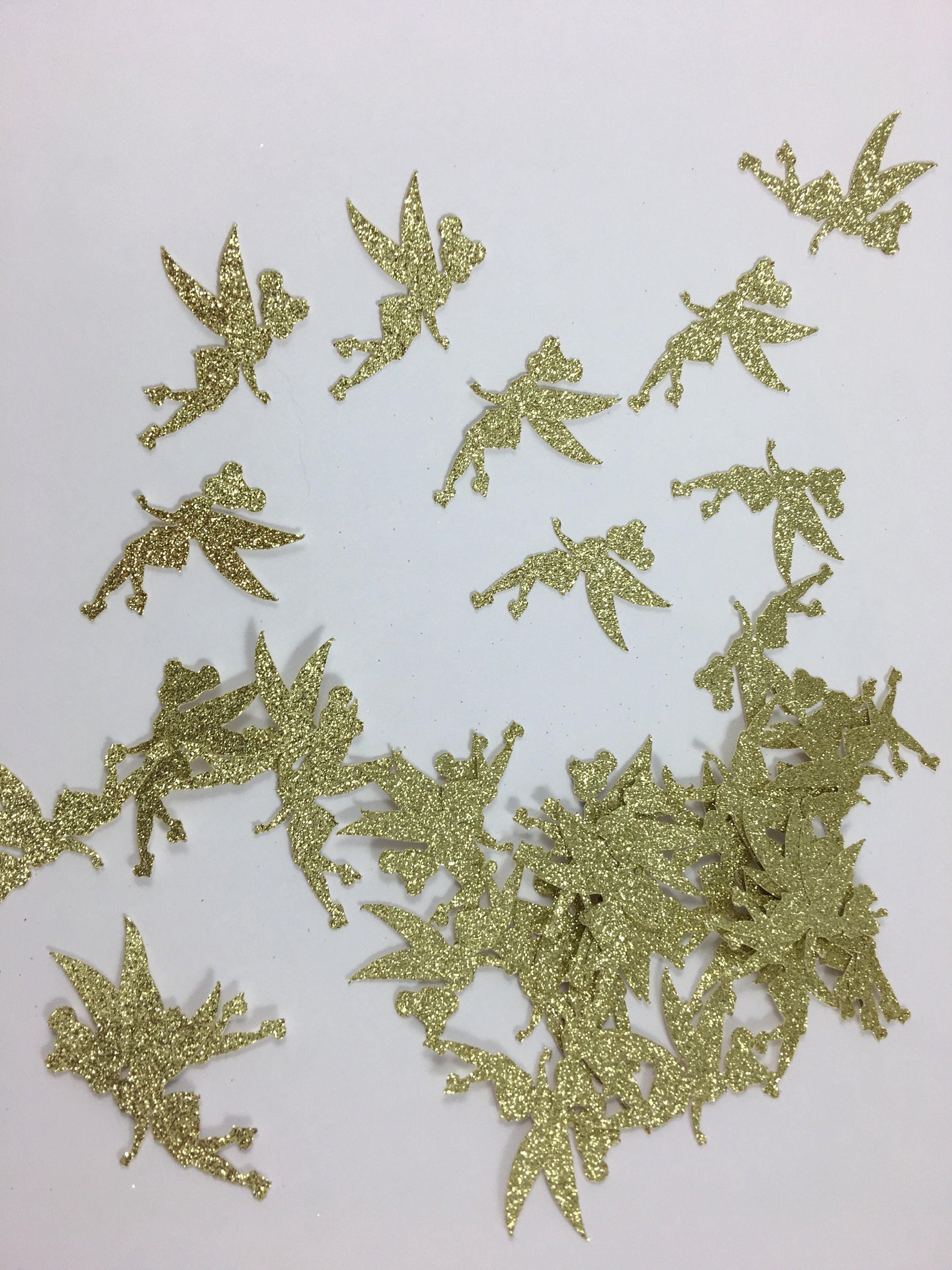 Tinkerbell Gold Fairy Confetti, Table Confetti, Birthday Confetti, Tinkerbell Party Decor, Tinkerbell Confetti - set of 25
