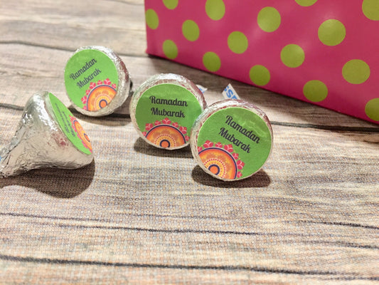 Ramadan mubarak chocolate stickers (chocolate not included) ramadan stickers for hershey kisses