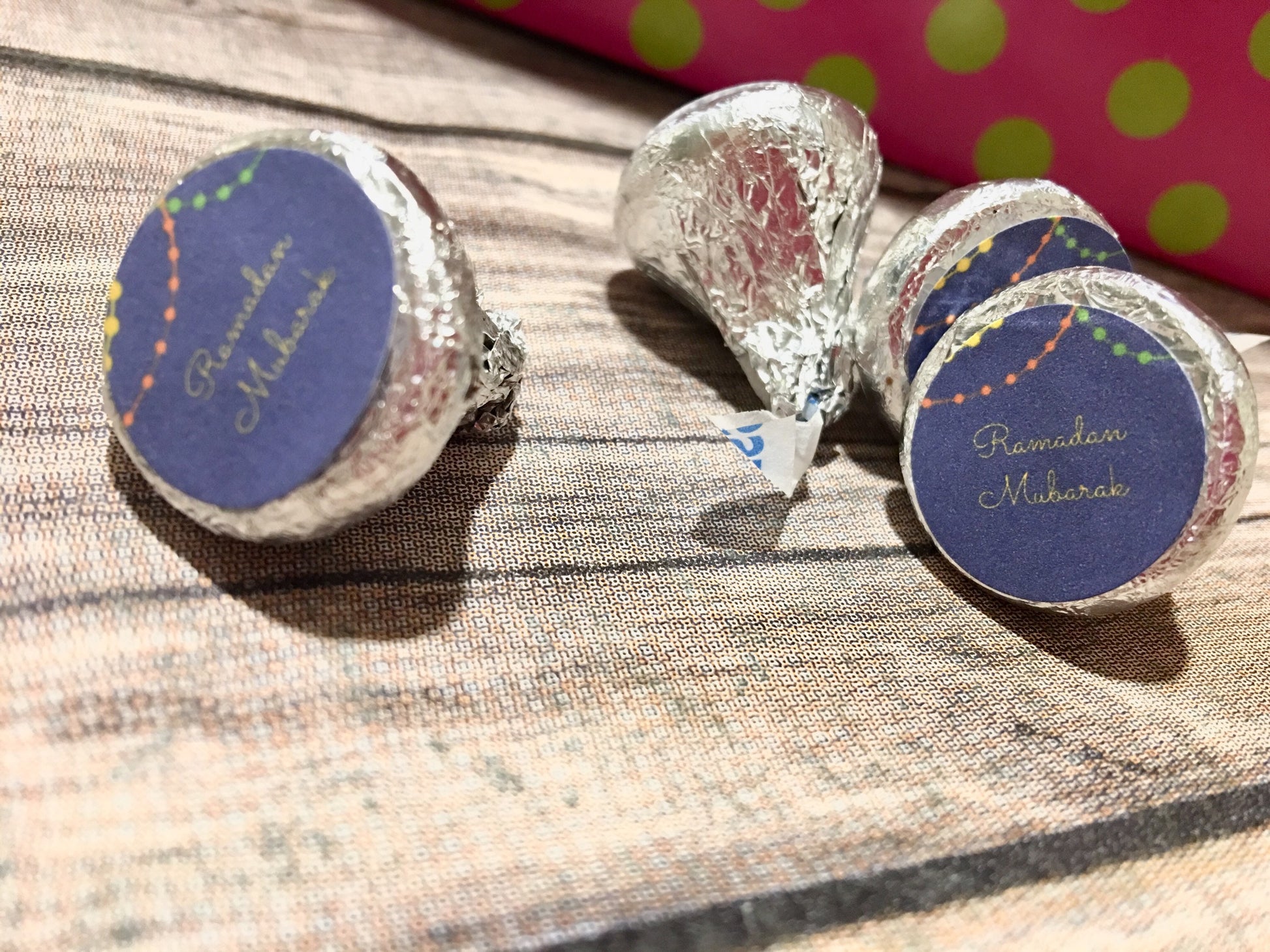 Ramadan mubarak chocolate stickers (chocolate not included) ramadan stickers for hershey kisses