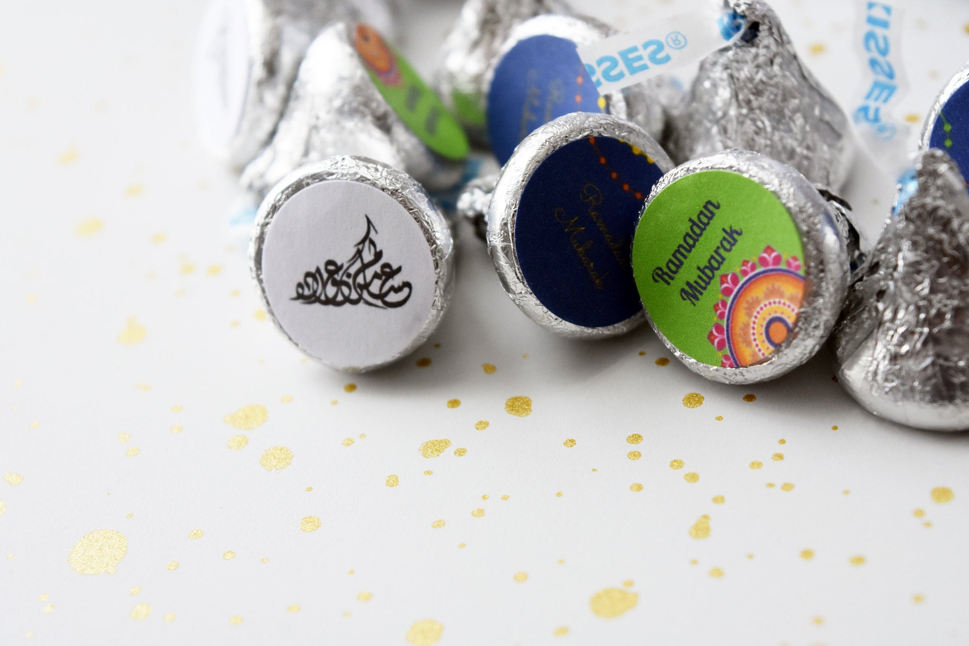 Ramadan mubarak chocolate stickers (chocolate not included) ramadan stickers for hershey kisses