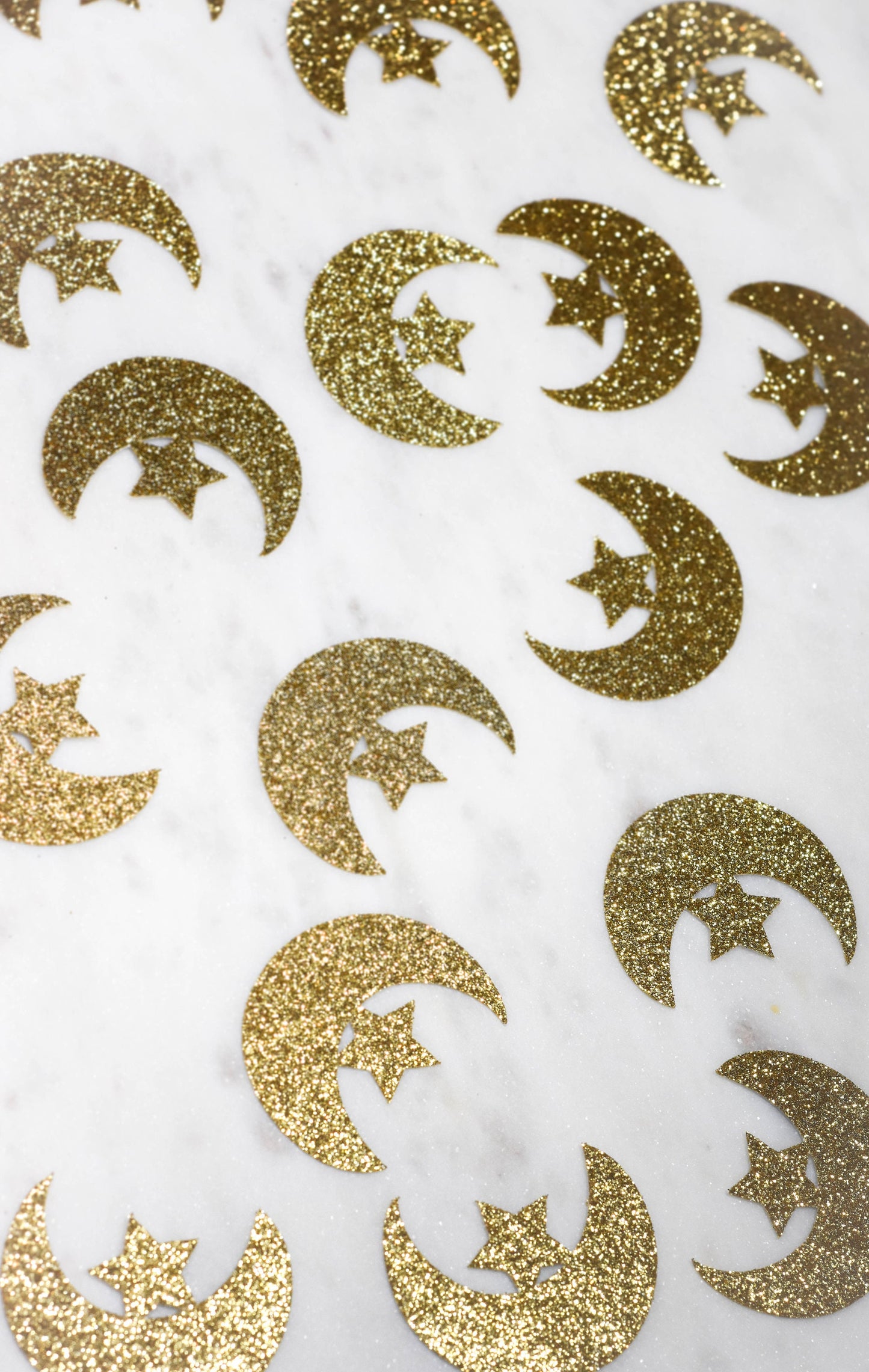 Ramadan confetti, Set of 42 moon and star confetti, Eid confetti, Ramadan and Eid table decoration