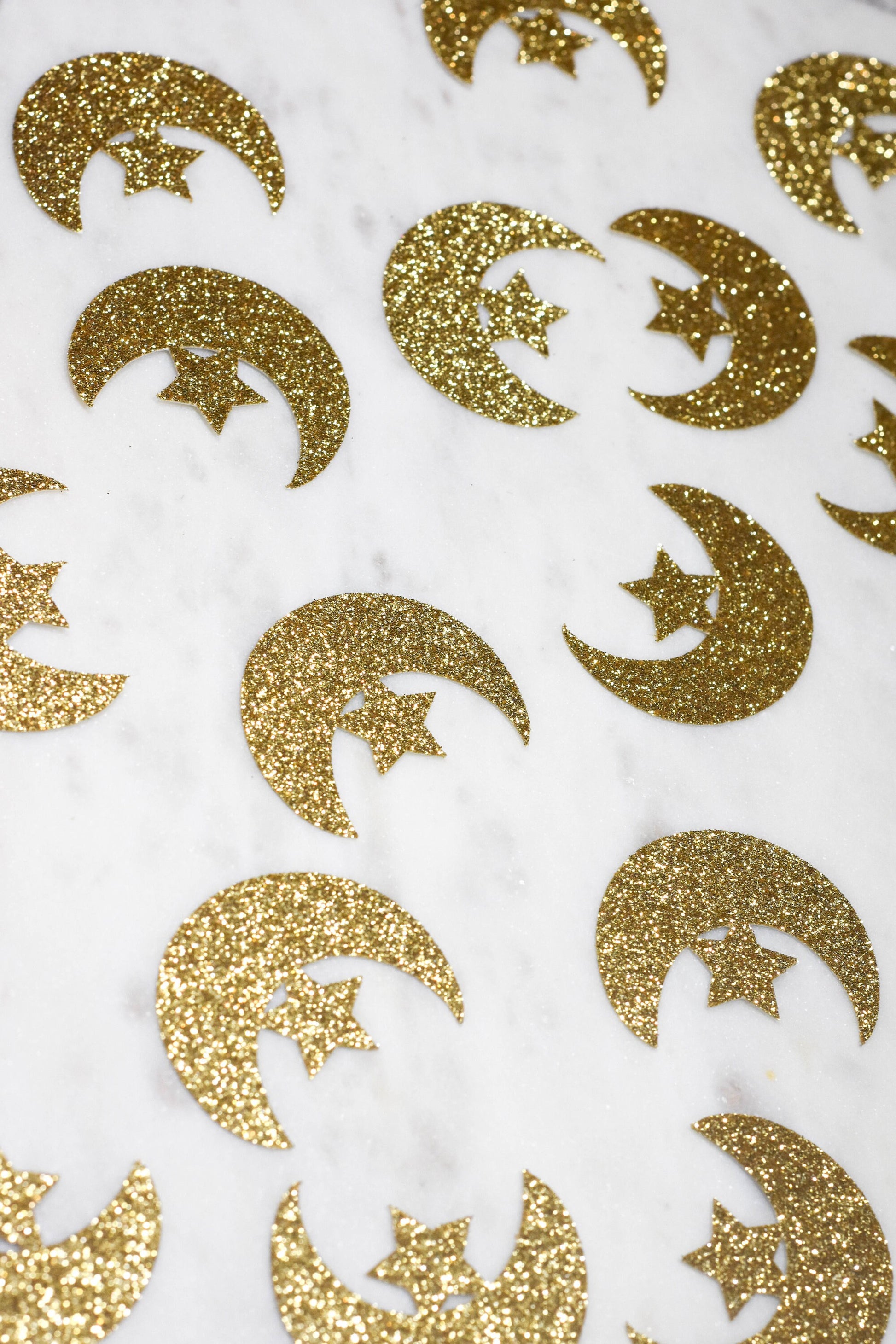 Ramadan confetti, Set of 42 moon and star confetti, Eid confetti, Ramadan and Eid table decoration