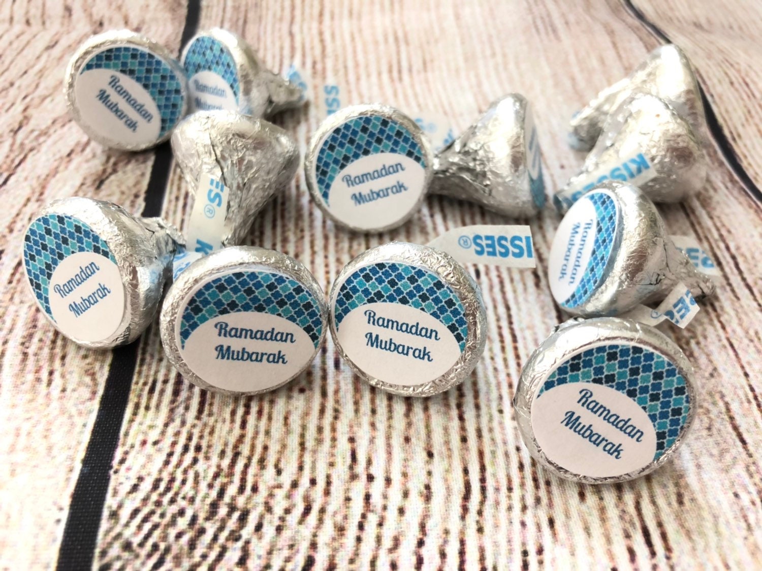 Ramadan mubarak chocolate stickers (chocolate not included) ramadan stickers for hershey kisses