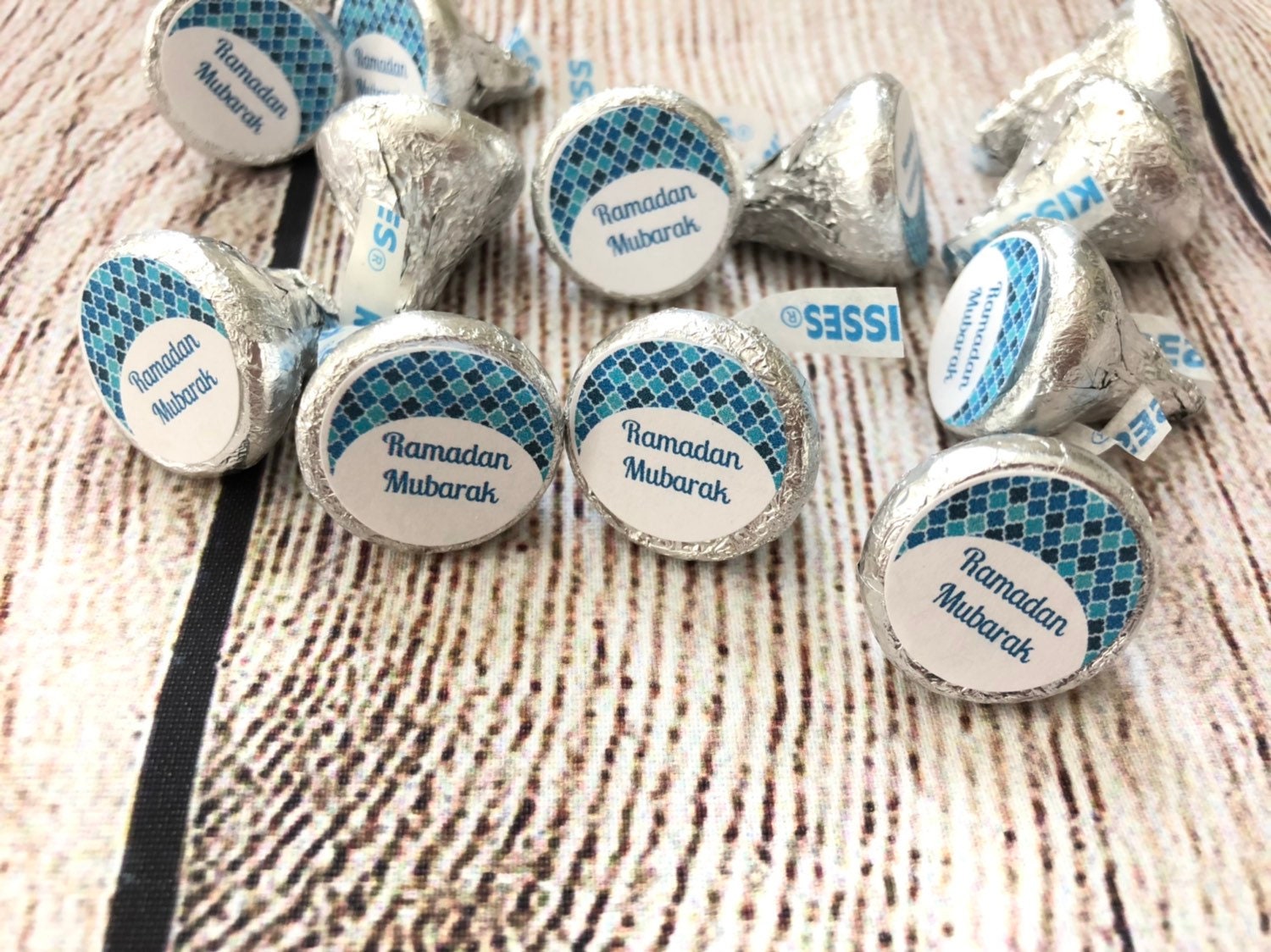 Ramadan mubarak chocolate stickers (chocolate not included) ramadan stickers for hershey kisses