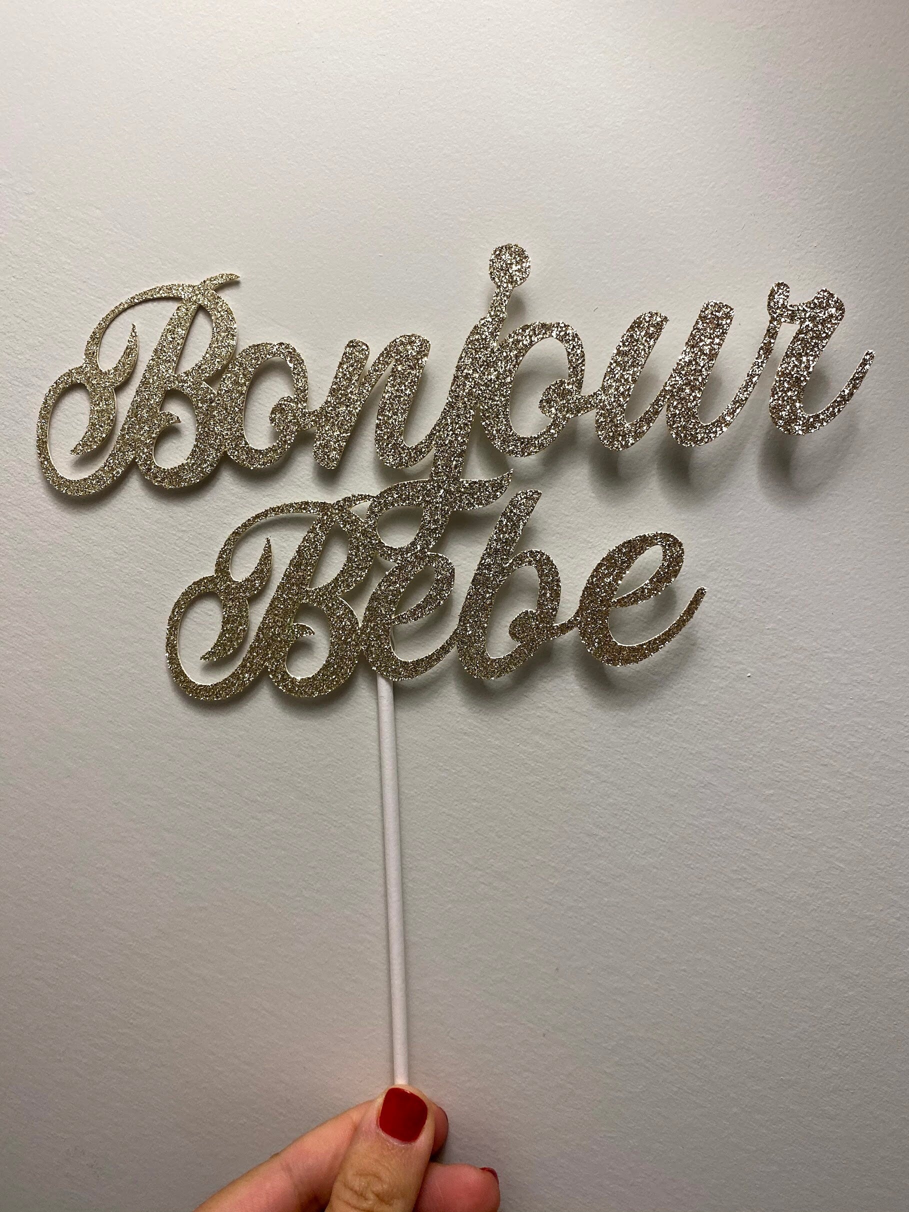 Bonjour Bebe Cake Topper, Baby Shower Cake Topper, Parisian Baby Shower, Baby Cake Topper, Paris Theme, Gold Baby Shower Cake Topper, Bebe