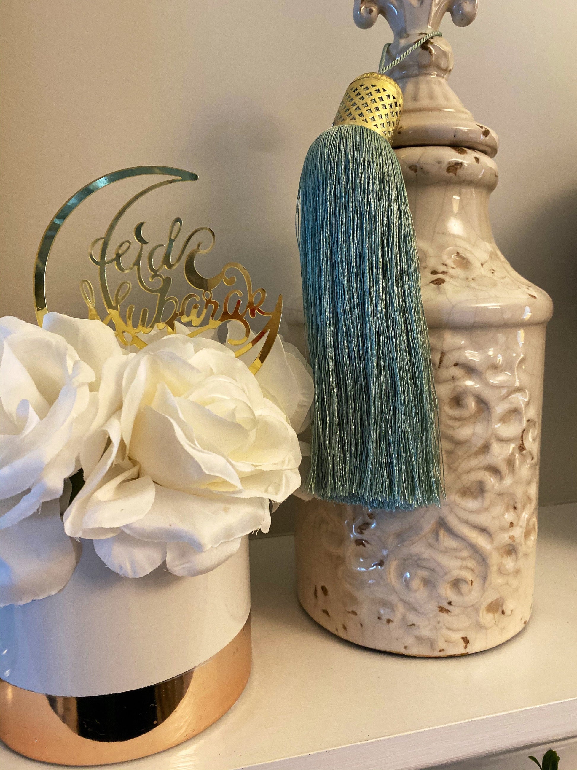 Eid Mubarak gold cake topper