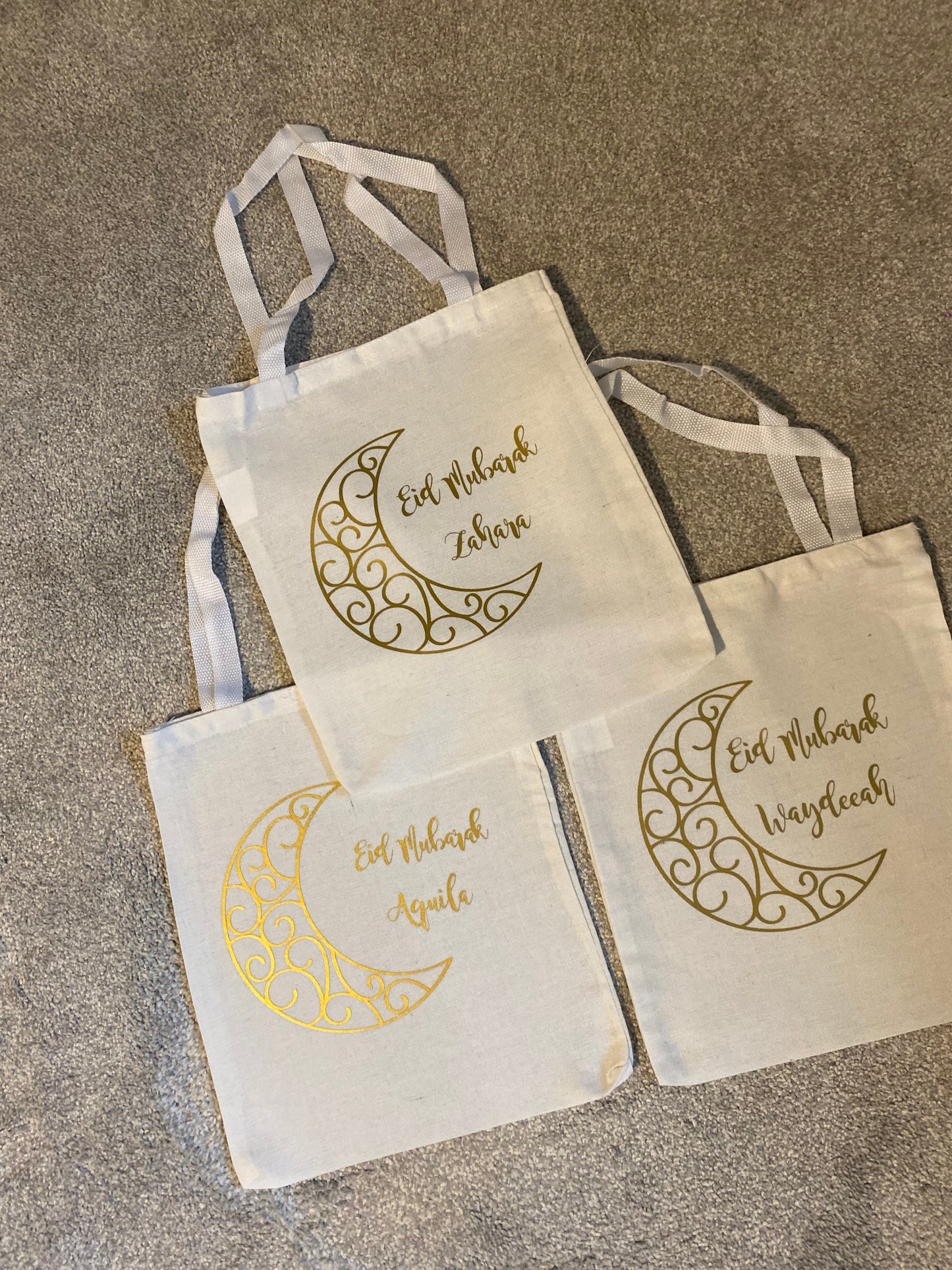 Eid mubarak gift bag - eid mubarak tote bag - eid mubarak favor bag - eid bag - eidi- BEADS NOT INCLUDED