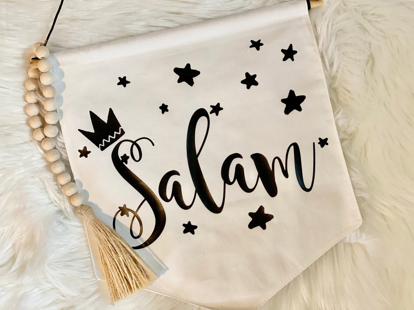 Arabic cotton canvas banner Hanging Pennant Flag Banner Children’s bedroom Decor