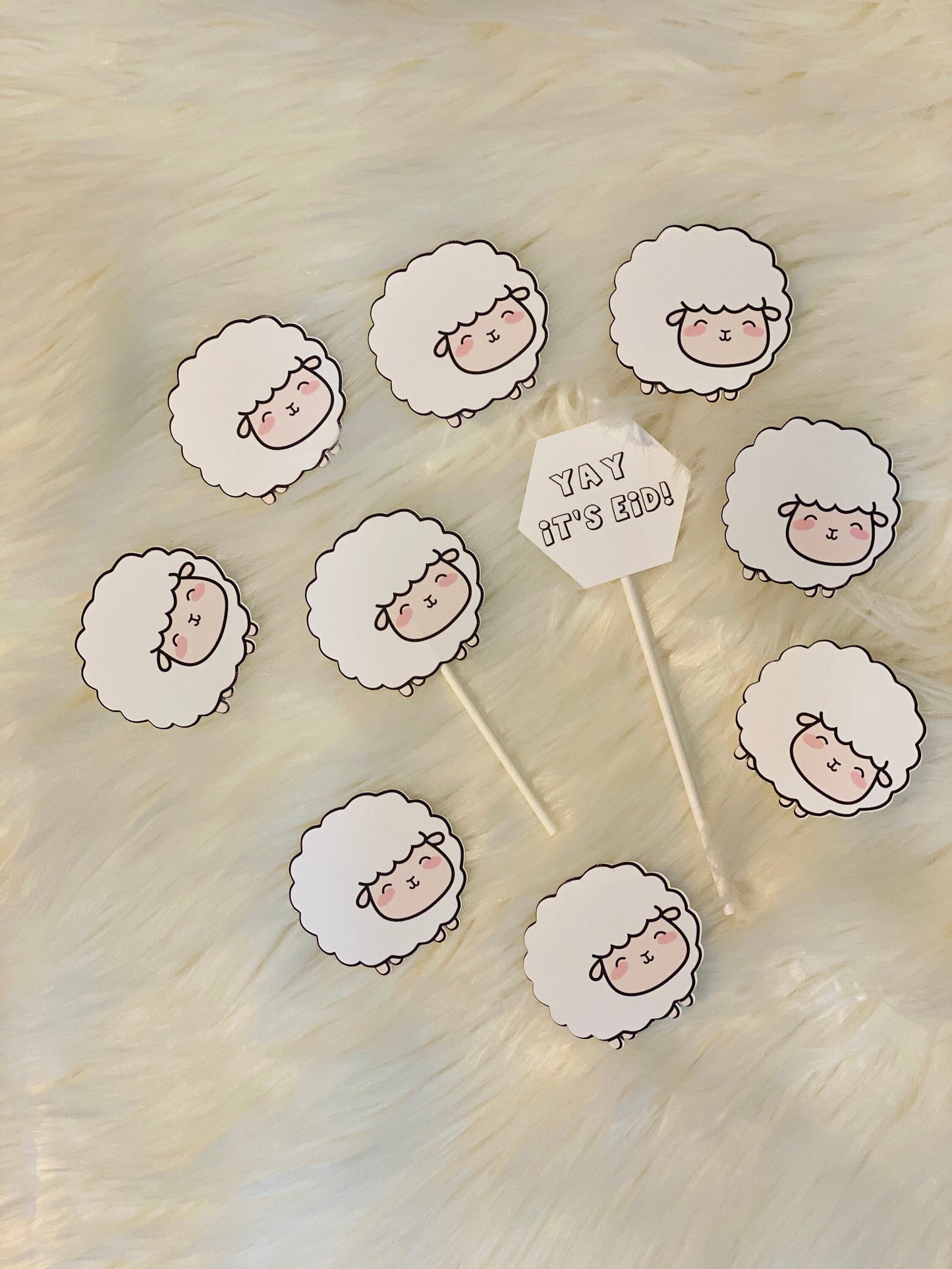 Eid Adha sheep cupcake toppers set of 12 Little Sheep Cupcake Toppers, Little Lamb Birthday Decoration Party Supplies,Baby Shower Theme