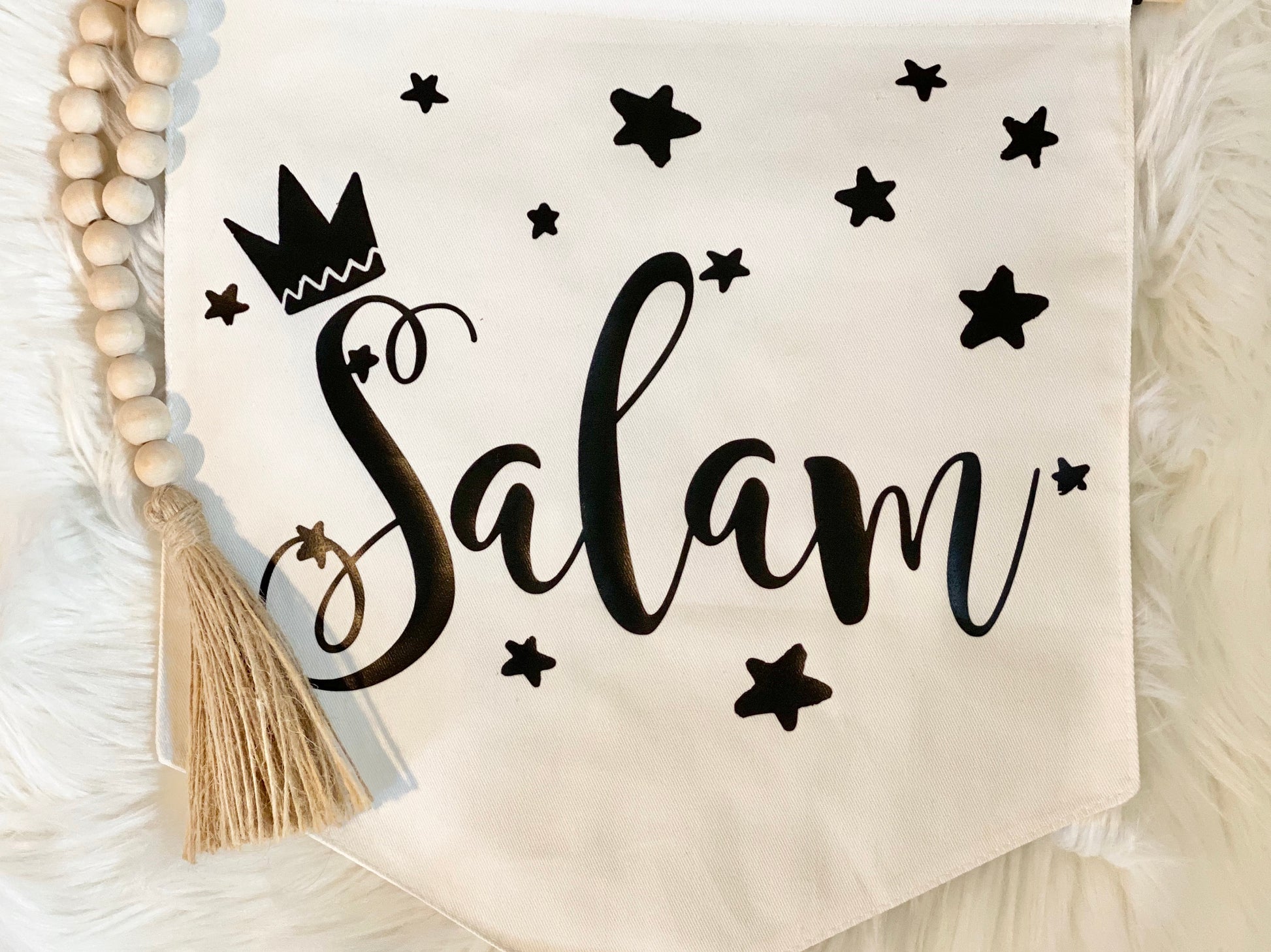Arabic cotton canvas banner Hanging Pennant Flag Banner Children’s bedroom Decor