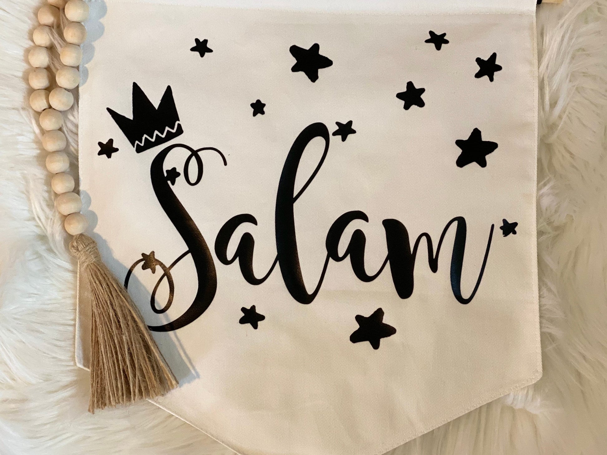 Arabic cotton canvas banner Hanging Pennant Flag Banner Children’s bedroom Decor