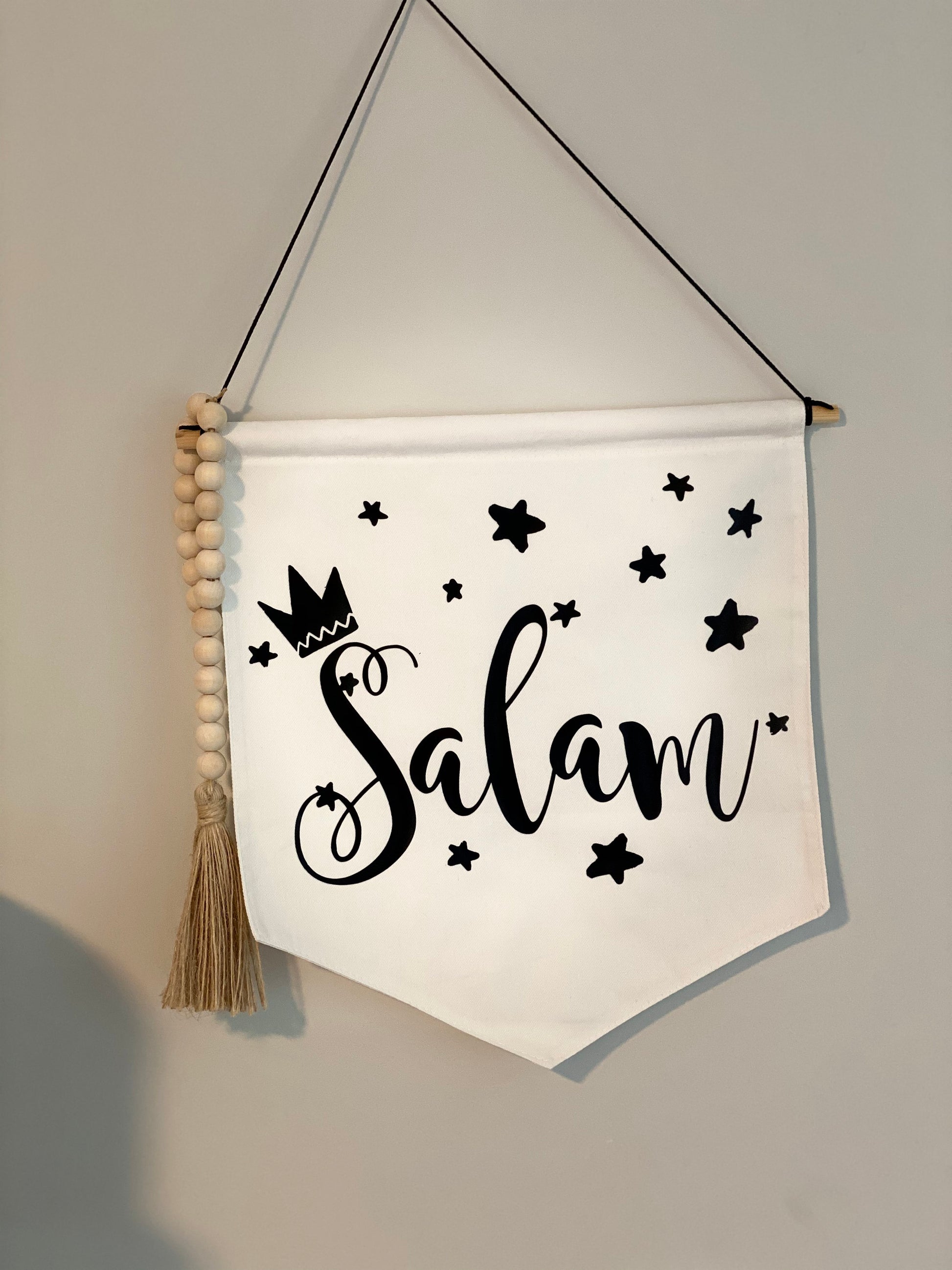 Arabic cotton canvas banner Hanging Pennant Flag Banner Children’s bedroom Decor