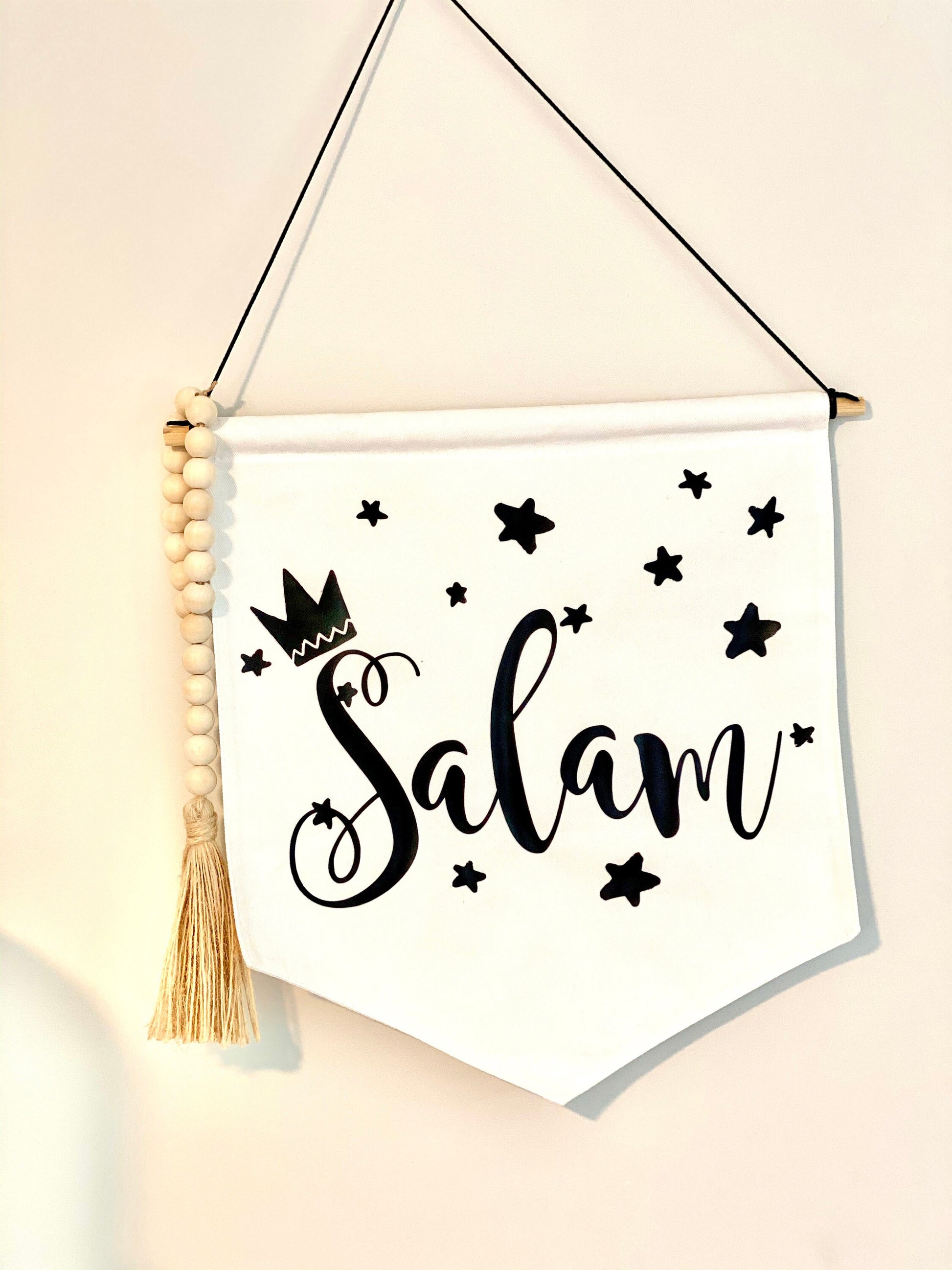 Arabic cotton canvas banner Hanging Pennant Flag Banner Children’s bedroom Decor