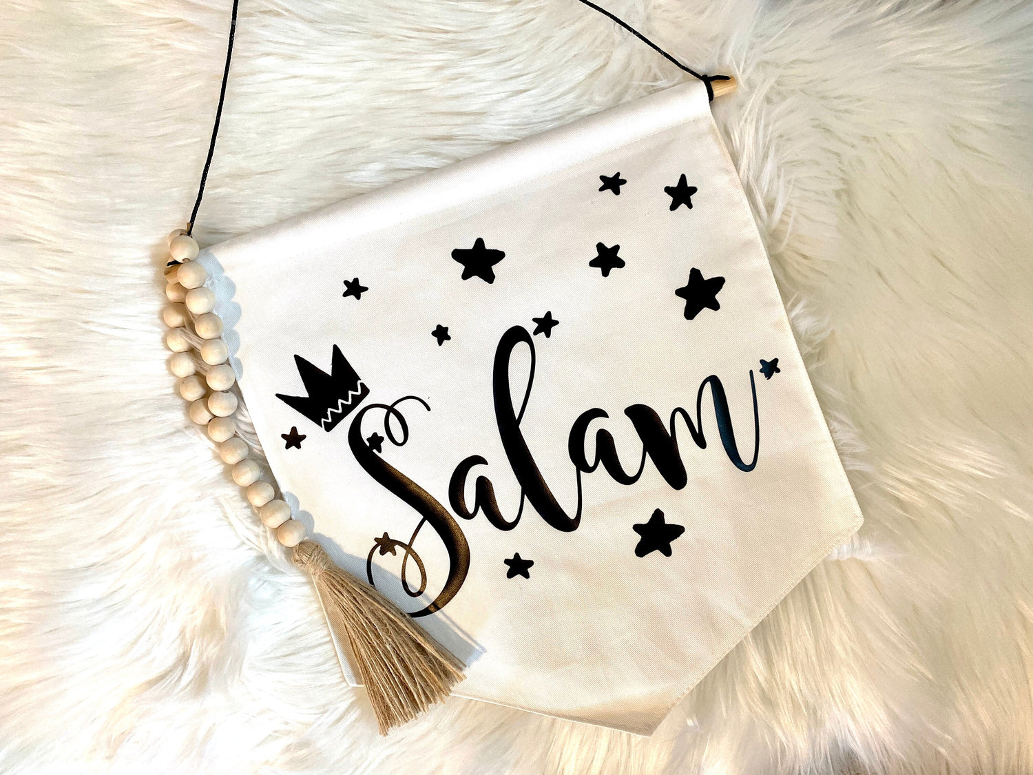 Arabic cotton canvas banner Hanging Pennant Flag Banner Children’s bedroom Decor