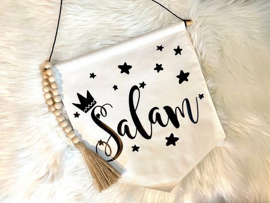 Arabic cotton canvas banner Hanging Pennant Flag Banner Children’s bedroom Decor