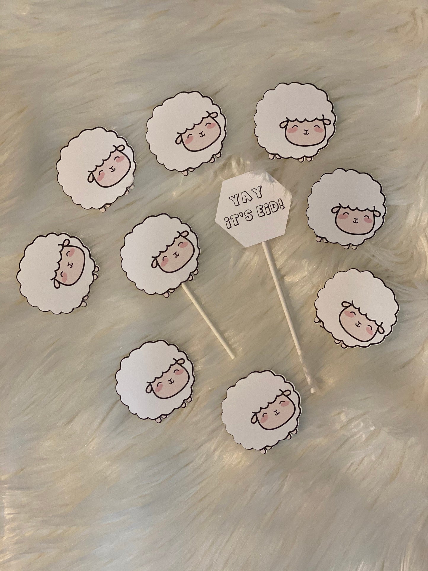 Eid Adha sheep cupcake toppers set of 12 Little Sheep Cupcake Toppers, Little Lamb Birthday Decoration Party Supplies,Baby Shower Theme