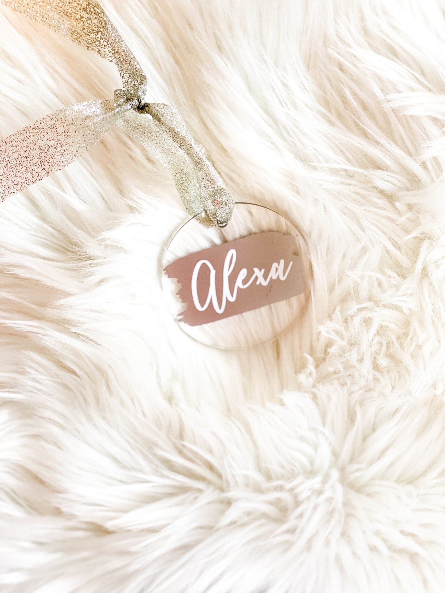 Christmas Custom Name Ornament | Acrylic Ornament | Acrylic Placecard | Custom Christmas Gift | Gift Tag | Wedding Favor | Acrylic Name Tag