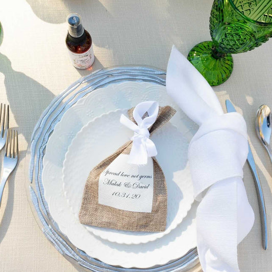 Rustic wedding favor bags - burlap favor bags for guests - wedding favor - personalized rustic wedding pouch