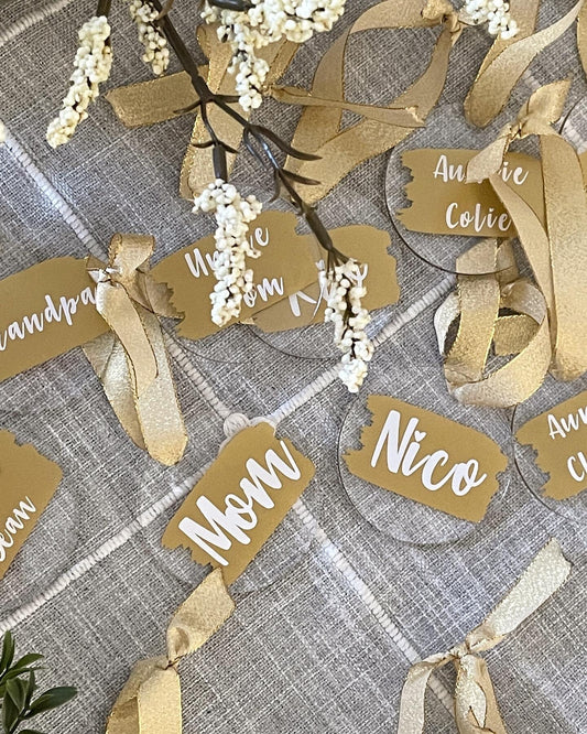 Christmas Custom Name Ornament | Acrylic Ornament | Acrylic Placecard | Custom Christmas Gift | Gift Tag | Wedding Favor | Acrylic Name Tag