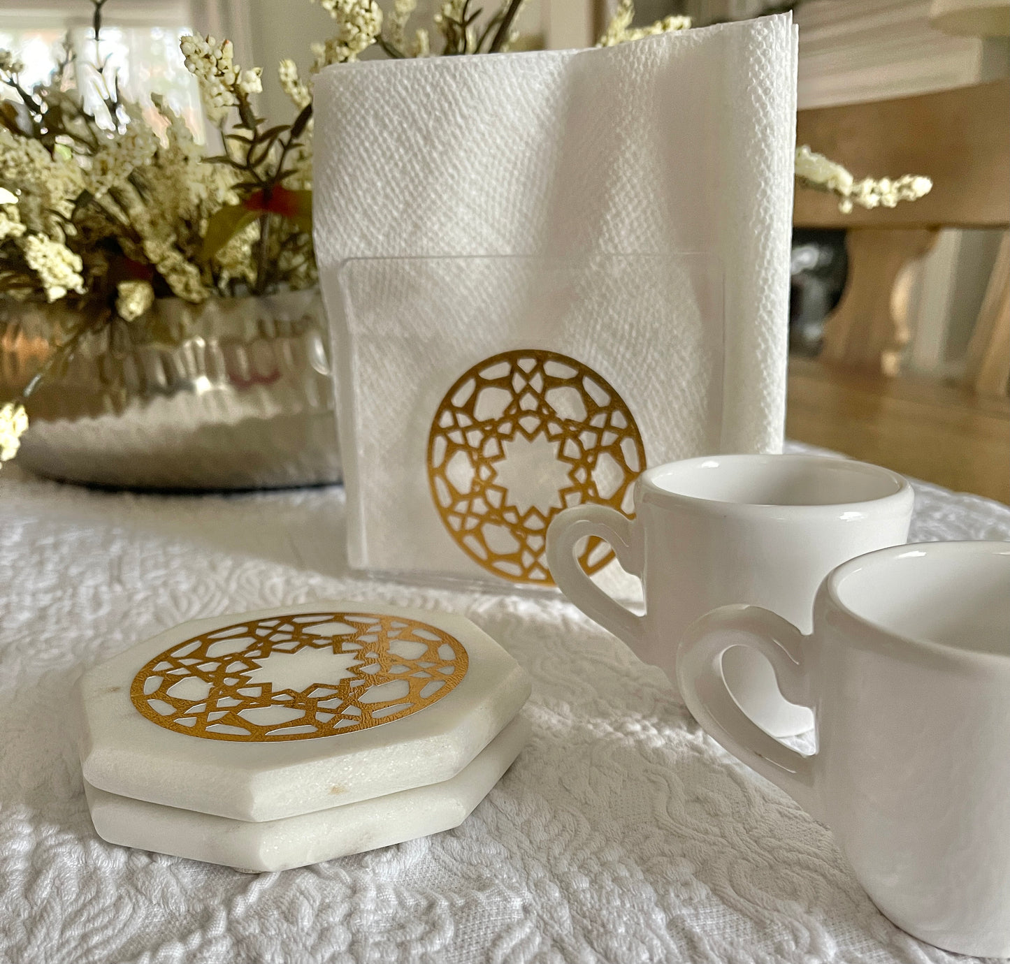 Arabic napkin holder - acrylic napkin holder with islamic round design