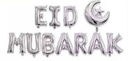 Eid Mubarak Balloon Banner With Crescent