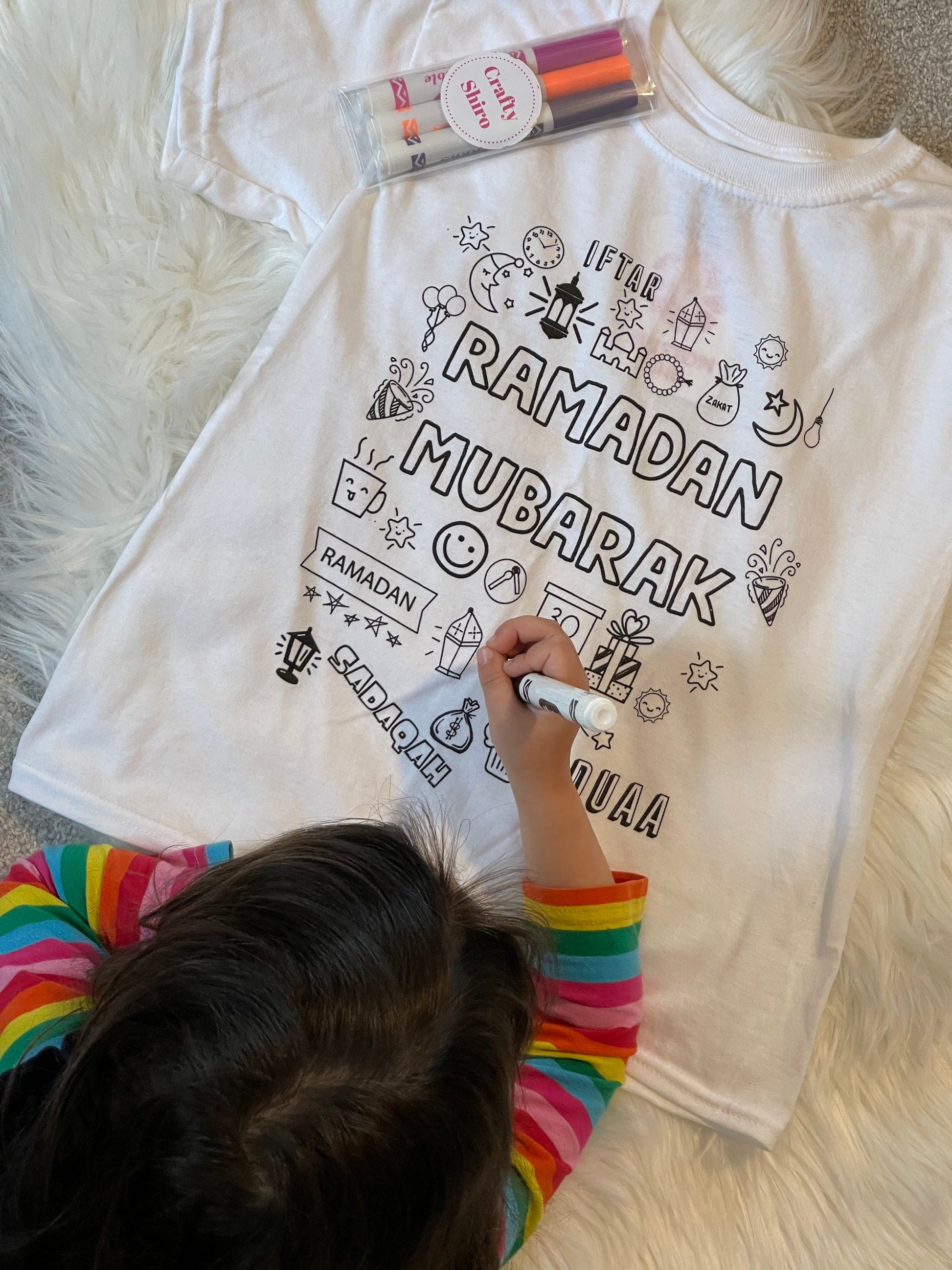 Ramadan shirt activity for kids - color your own Tshirt for ramadan islamic gift muslim shirt islamic shirt