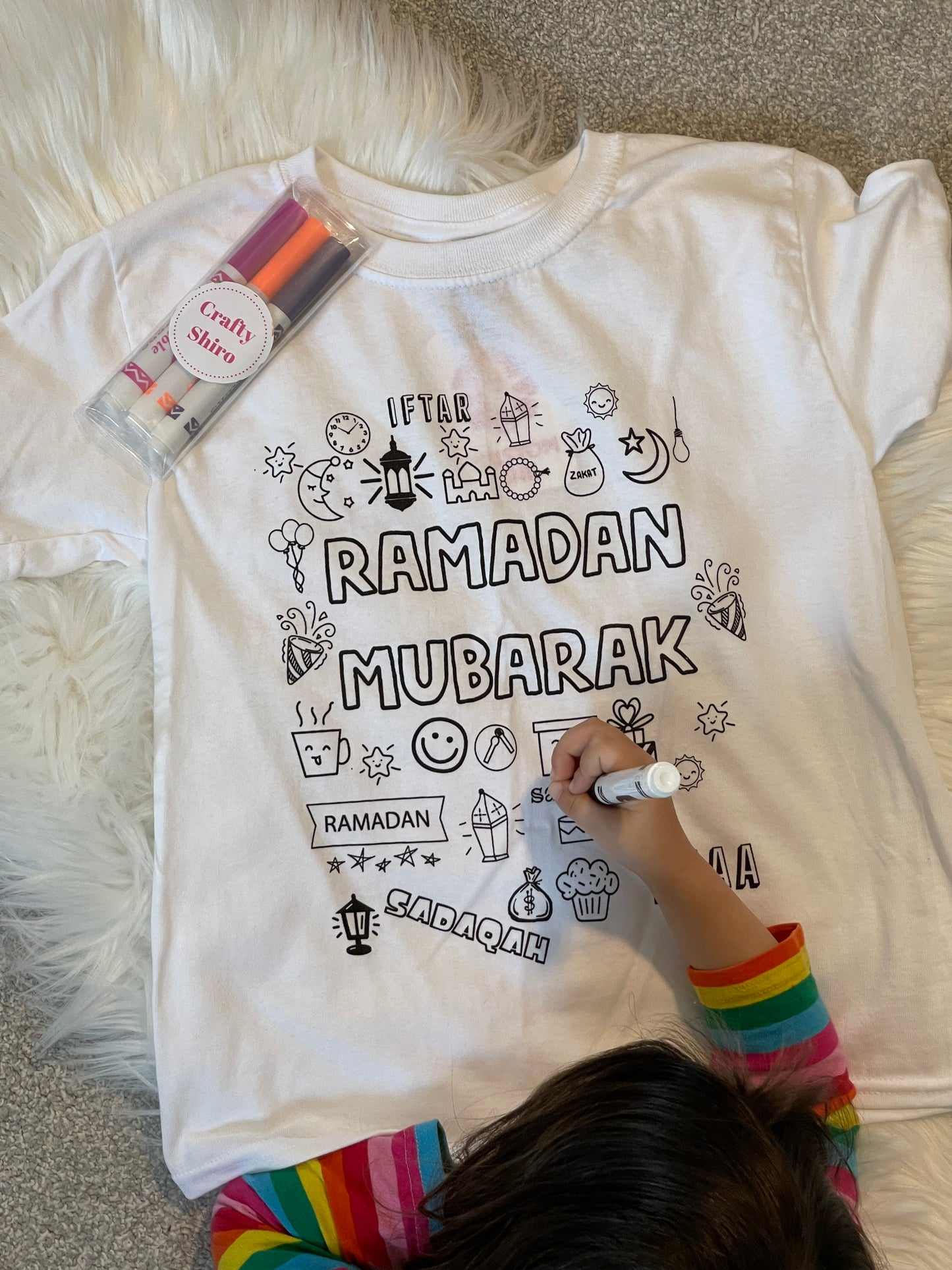 Ramadan shirt activity for kids - color your own Tshirt for ramadan islamic gift muslim shirt islamic shirt
