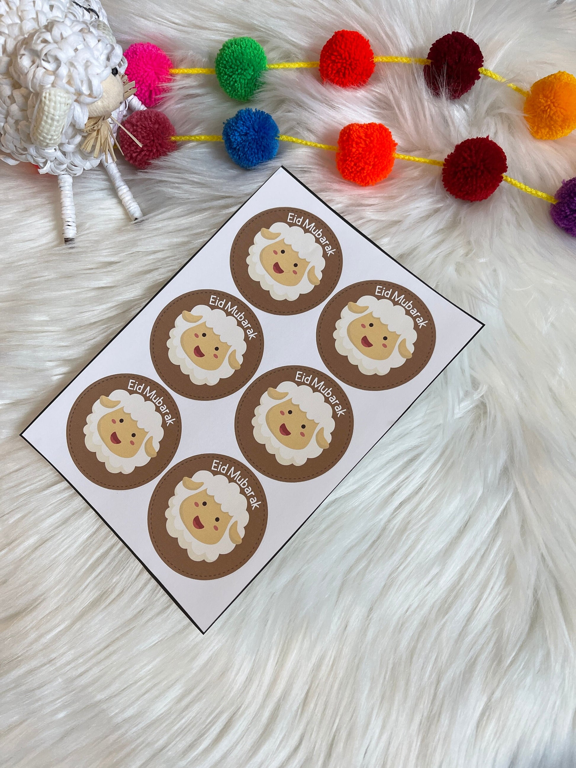 Eid Mubarak stickers - set of 6 stickers - eid aladha stickers - eid gifts - eid stickers - eid