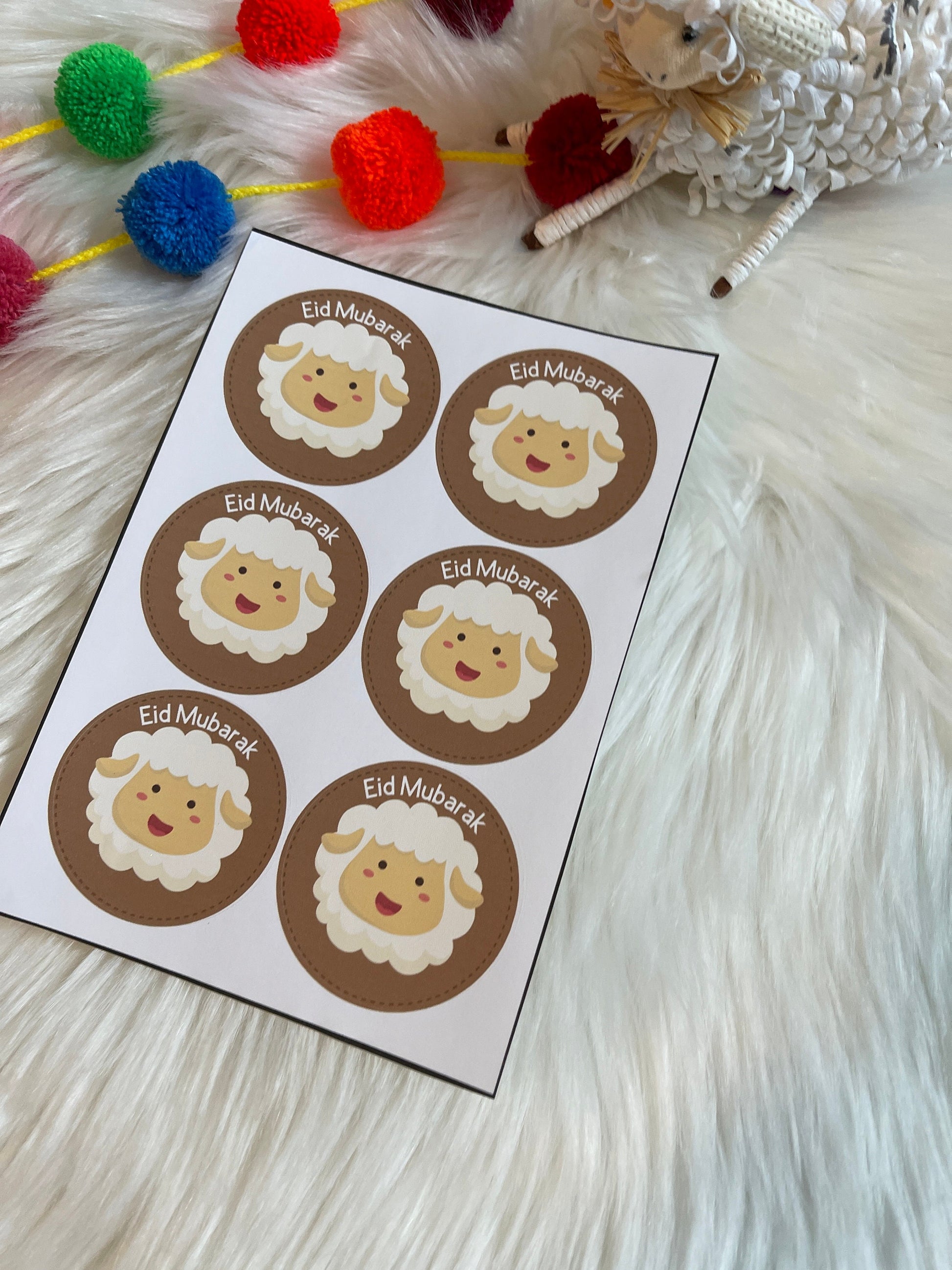Eid Mubarak stickers - set of 6 stickers - eid aladha stickers - eid gifts - eid stickers - eid