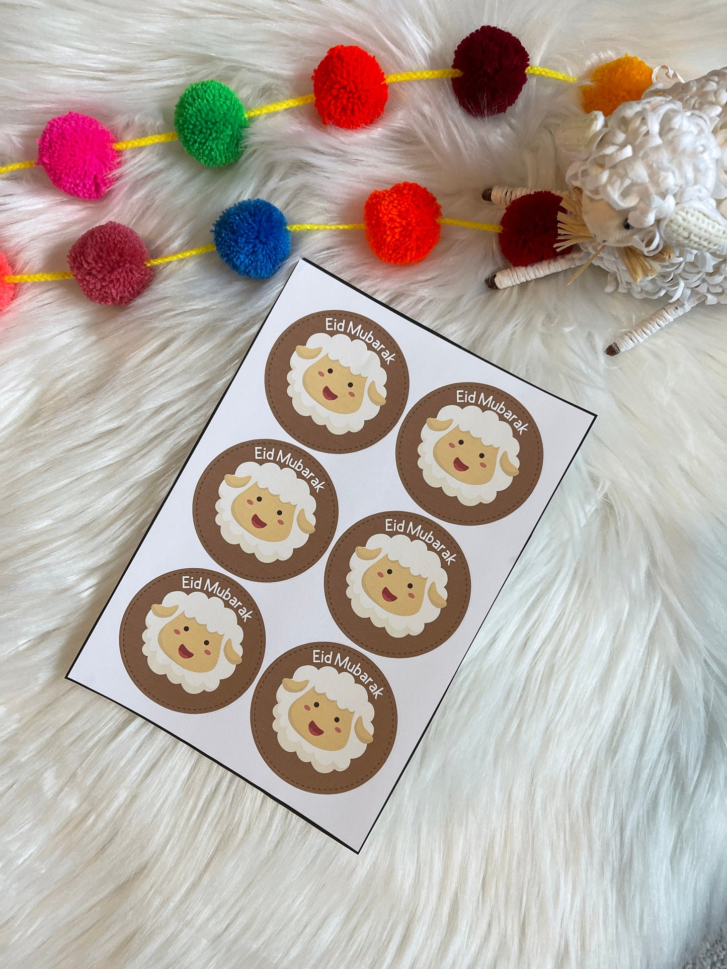 Eid Mubarak stickers - set of 6 stickers - eid aladha stickers - eid gifts - eid stickers - eid