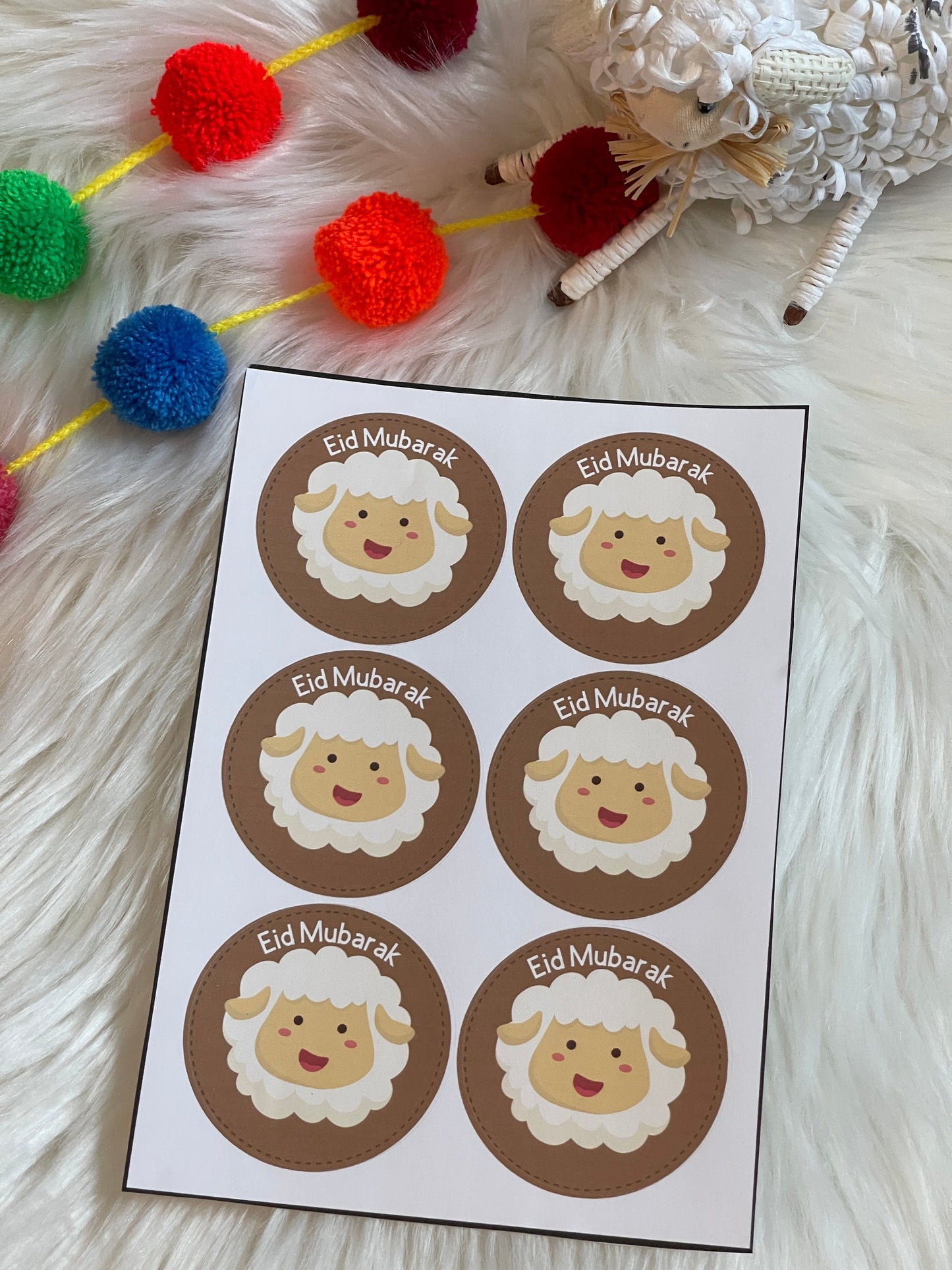 Eid Mubarak stickers - set of 6 stickers - eid aladha stickers - eid gifts - eid stickers - eid