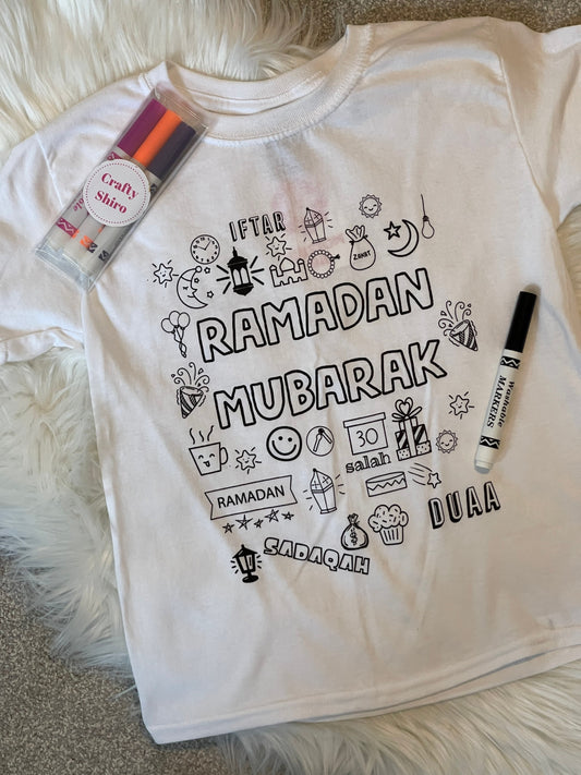 Ramadan shirt activity for kids - color your own Tshirt for ramadan islamic gift muslim shirt islamic shirt
