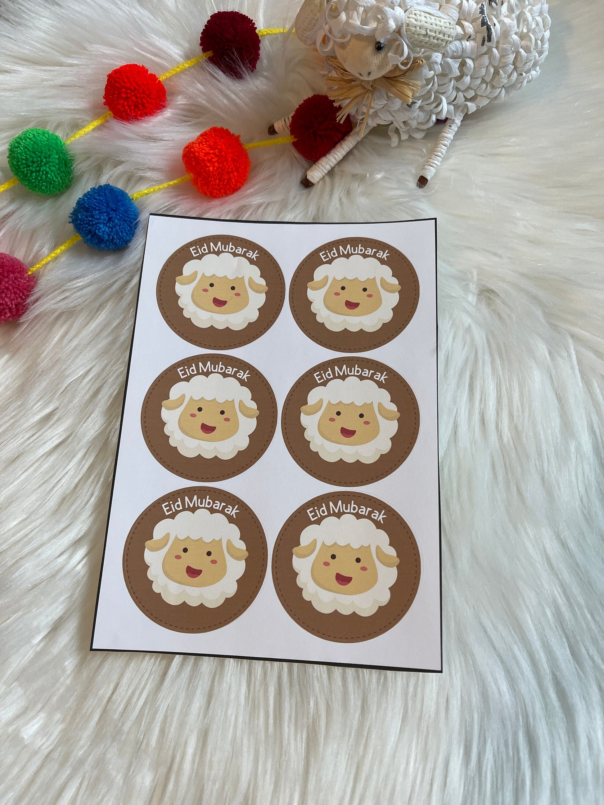 Eid Mubarak stickers - set of 6 stickers - eid aladha stickers - eid gifts - eid stickers - eid