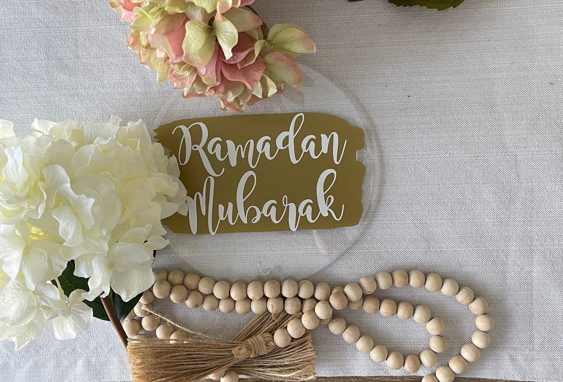 Ramadan Mubarak round acrylic wreath decoration Eid decoration EID MUBARAK