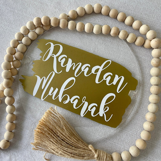 Ramadan Mubarak round acrylic wreath decoration Eid decoration EID MUBARAK