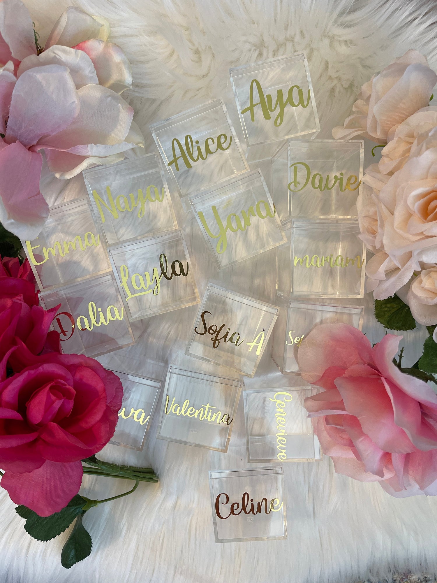 Personalized acrylic mini boxes | wedding favors | personalized favors