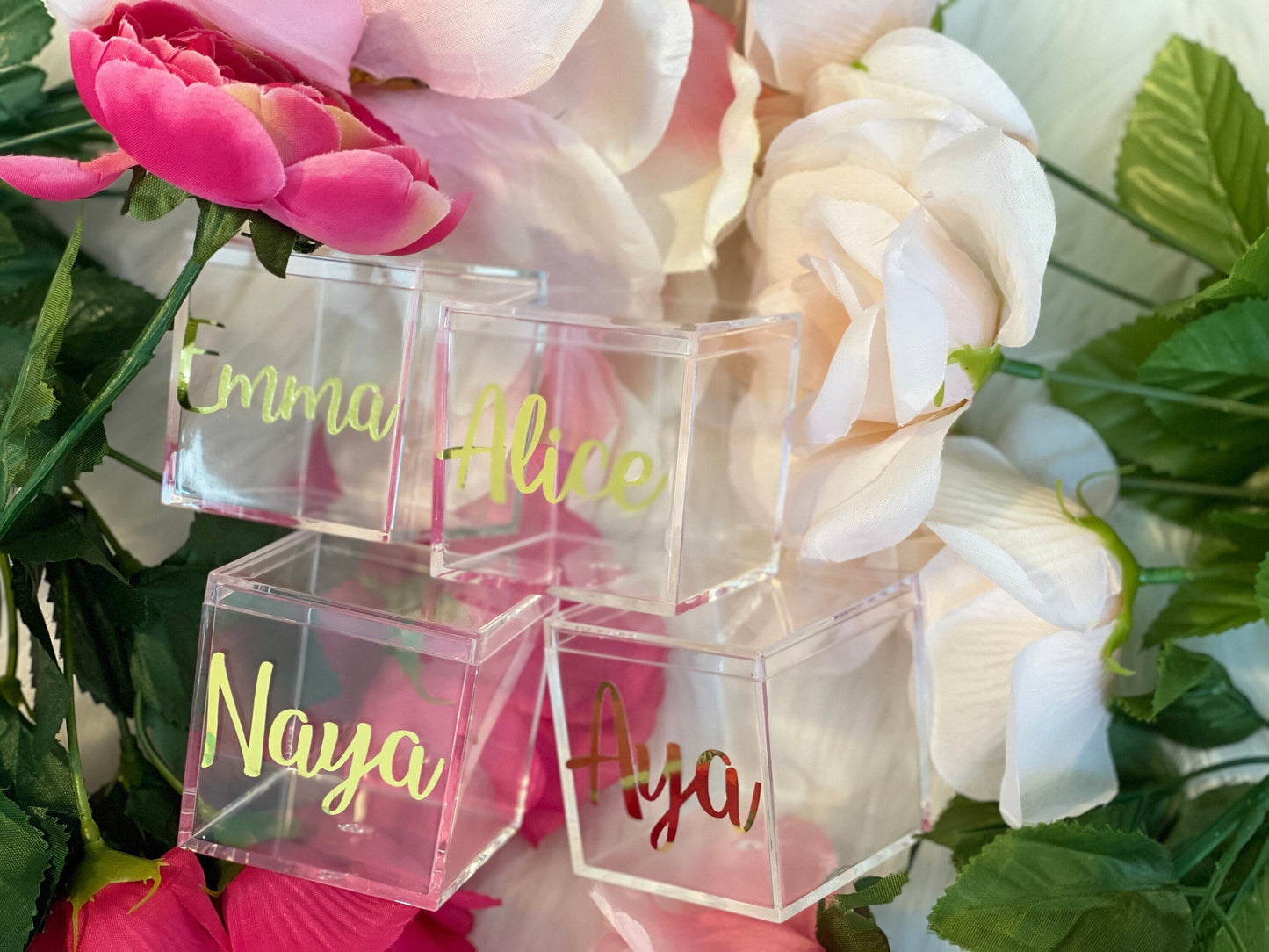 Personalized acrylic mini boxes | wedding favors | personalized favors