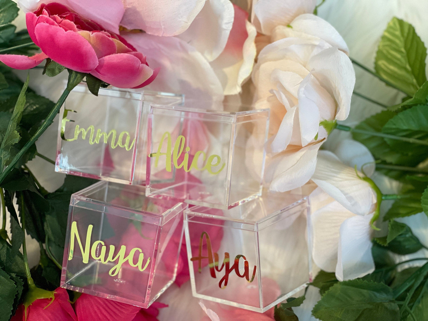 Personalized acrylic mini boxes | wedding favors | personalized favors